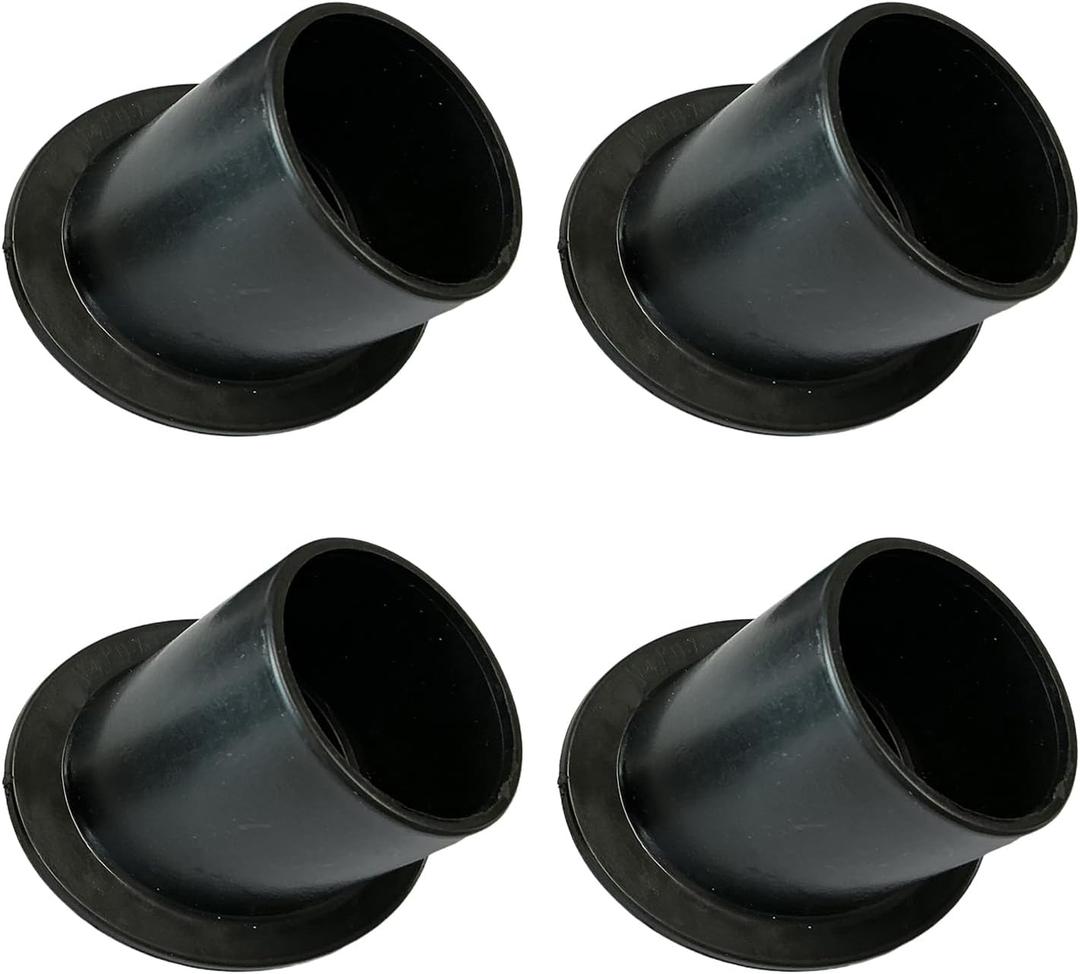 Patio Swing Feet Replacement - Fits 1.5" (38mm) Diameter Leg Tubes Anti-Slip Angled Plastic Foot Caps to Secure & Stabilize Outdoor Porch Canopy Swing Chair Stand on Ground, Black (4 Pack)