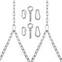 Yaeccc Heavy Duty Porch Swing Hanging Chain Kit,2 Pack Stainless Steel Porch Swing,1500 Lbs Capacity, Indoor/Outdoor Hanging Hardware (Silver, 105'' Long Chain)