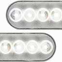 Optronics 2 Pack 6" Oval Clear 6 LED Back Up Light 2 Pin Connection BUL12CB
