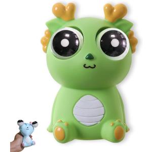 Pop-Out Eye Dragon Squeeze Toy - Stress Relief Sensory Squishy for Adults, Funny Anti-Stress Ball, Ideal Anxiety Toy for Party Favors and Gifts (Green)