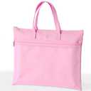 Large Zipper Pouch with Handle, 13.8" x 11", 2 Pockets, Organizer Bag for Documents, Arts, Coloring Books, Cross Stitch, Embroidery Supplies, 1 Pack - Pink