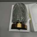 Cordless Table Lamp for Bedroom, 7500mAh Rechargeable Battery Operated Lamp, Modern Touch Dimmable Wireless Lamp Gold Base Green Glass Shade for Living Room, Desk, Led Bulb Included