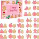 Christmas Baking Advent Calendar 2025, 24 Days Gingerbread Christmas Cookie Cutters Xmas Countdown Cookie Stamps Baking Tool Gift for Beginners Women Adult Family Couples Party Favors