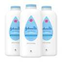 Johnson's Baby Powder with Naturally Derived Cornstarch, Aloe & Vitamin E for Delicate Skin, Hypoallergenic, Free of Parabens, Phthalates & Dyes for Gentle Baby Skin Care, 22 oz, 3 Pack