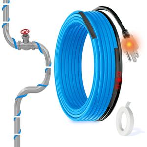 MAXKOSKO 2 Ft. 120 V Heating Cable for Pipe Freeze Protection, Self-Regulating Heat Tape for Water Pipes for Metal and Plastic Pipes, Energy-Saving Heat Trace Cable Keeps Water Flowing at -40 F