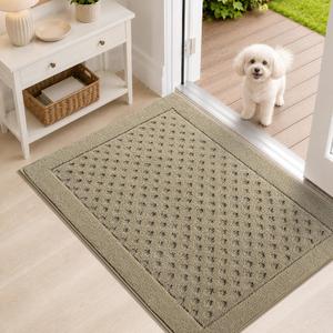 Dirt Trapper Door Mat 24"x 36", Non-Slip Entryway Rugs, Beige