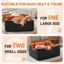Dog Car Seat for Large Medium Dogs up to 55 lbs, Memory Foam Dog Booster Seat with Storage Pocket, 2 Safety Leashes,Washable Cover, Portable Anxiety Pet Travel Bed, Black