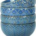 Sureasy Ceramic Ice Cream Bowls Set of 4-12 oz Blue Small Dessert Bowls for Kitchen, Perfect for Rice, Fruit, and Sauce, Microwave & Dishwasher Safe (4.6 inch)