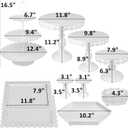 ZOOFOX Set of 10 Metal Cake Stands, Cupcake Holder Fruits Dessert Snack Plate Decor Serving Platter for Baby Shower, Wedding, Birthday Party or Christmas (White)