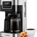 SHARDOR 10-Cup Programmable Coffee Maker, Regular & Strong Brew Drip Coffee Machine for Home and Office, Auto Shut Off, Permanent Filter, Silver