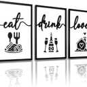 3D Wood Dining Room Wall Decor, Framed Kitchen Pictures Wall Art for Dining Room Wall Decor(Ready to Hang, 16x24 inches, Set of 3, Framed)