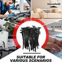 2 x 100Pcs Nylon Universal Cable Tie Buckle,Heavy Duty Self-Locking Zip Ties Holder,Multipurpose Plastic Cable Ties Tool,UV-Resistant Fasteners for Car Fender Trunk Repair,Home&Car Daily Repair