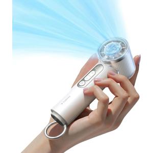 TORRAS COOLiFY iva Handheld Fan with Ice Cooler, [Chill by 50F], 0-100 Adjustable Speed, Super Mini Powerful Portable Fan 4900mAh Rechargeable, Hand Fans for Travel Essentials, Mothers Day Gifts, Ivory