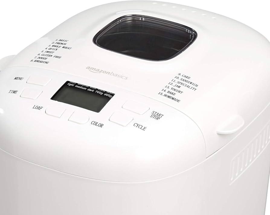 Amazon Basics 15-Mode Bread Maker, 700-900g, 550W