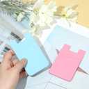 6 x 2 PCS Phone Wallet Stick on, Credit Card Holder for Back of Phone Case Strong Adhesive Sticker on Great Storage Compatible for Most Smartphones(Blue, Pink)