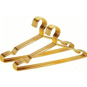 Hangers 20 Pack Gold Clothes Hangers for Closet Ultra Slim Metal Hangars Space Saving Coat Hanger, Heavy Duty Stainless Steel Suit Hanger for Adult Kids Golden Decor Home Essentials
