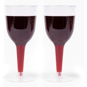Prestee 24 Clear Stemmed Plastic Wine Glasses - 10 oz Disposable Wine Glasses for Parties - Plastic Wine Cups with Stem for Weddings, Wine Tasting, Patio Gatherings, and Elegant Party Supplies