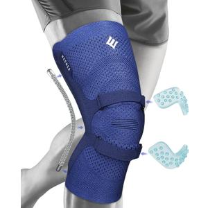 NEENCA Knee Brace for Knee Pain, Compression Knee Support with Patella Tendon Strap & Gel Pads, Side Stabilizers. Knee Sleeve for Meniscus Tear, ACL, PCL, Arthritis, Joint Pain Relief, Runner, Workout (Medium, Upgraded Version - Navy Blue)