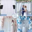 30x10ft Wrinkle Free White Backdrop Curtain for Parties Soft Fabric Drapes Wedding White Curtain Backdrop for Birthday Party Decorations Background for Photography 5x10ft, 6 Panels