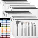 12pcs Mesh Zipper Pouch Bags, A5 Storage Bag for Organizing, File Bags for Office, Board Games and Home Supplies (69, Black)