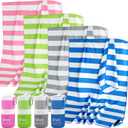 Sfee 4 Pack(8Pcs) Microfiber Travel Towel, Beach Towel Quick Dry Towel Camping Towel Super Absorbent Compact Lightweight Sports Gym Towels for Beach, Gym, Hiking, Pool, Backpacking, Bath, Yoga (L 60"x30"+24"x15", Dark Blue+green+pink+grey)