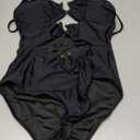 Eomenie Womens Cutout One Piece Swimsuit with Ring Linked Sexy Monokini Bathing Suit for Beach Vacation, Dirty, Smell