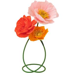 16" 3D Paper Flower Decoration for Wall, Giant Paper Flowers, Large Handcrafted Paper Flowers (Orange Red/Orange Yellow/Pink, Set of 3)