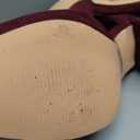 Women's Closed Toe Pumps 3-Inch Chunky Heels Pumps Ankle Strap Dress Wedding Shoes (8, Burgundy Su)