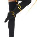 Beister 15-20 mmHg Medical Compression Stockings with Dot Silicone Band, Closed Toe Thigh High Graduated Compression Socks for Women Men, Circulation Support Pressure Stockings for Varicose Veins, DVT (Black), L