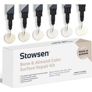 Bone & Almond Color Surface Repair Kit - Fix Chips & Defects in Minutes | Repair Tiles Bathroom Fixtures and Countertops with Ease | for Porcelain Ceramic Fiberglass Corian and Enameled Surfaces