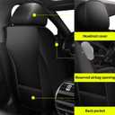 IKABEVEM Car Seat Covers Fit for Kia Seltos 2021-2025 2026: Full Set Luxury Leather Automotive Seat Covers, Car Seat Protector(5 Seats, Black)