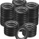 M METERXITY 50-Pack Curtain Grommets, 1-9/16"(40mm) Inner Diameter Plastic Curtain Rings Clip Eyelet Rings Nanoscale Low Noise Roman Ring for Windows/Fabric, Home Drapes Grommets [Black]