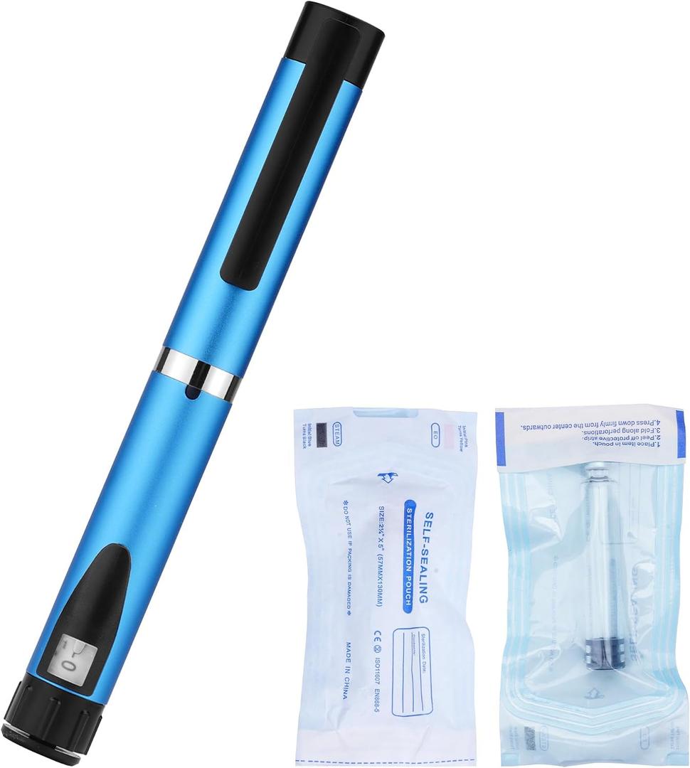60 Unit Reusable Pen Injector, Include 2pcs 3mL Cartridges and Protect Case