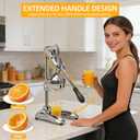 Manual Juicer, Heavy Duty Stainless Steel Hand Juicer Press, Lemon Squeezer for Pomegranates, Orange, Lime