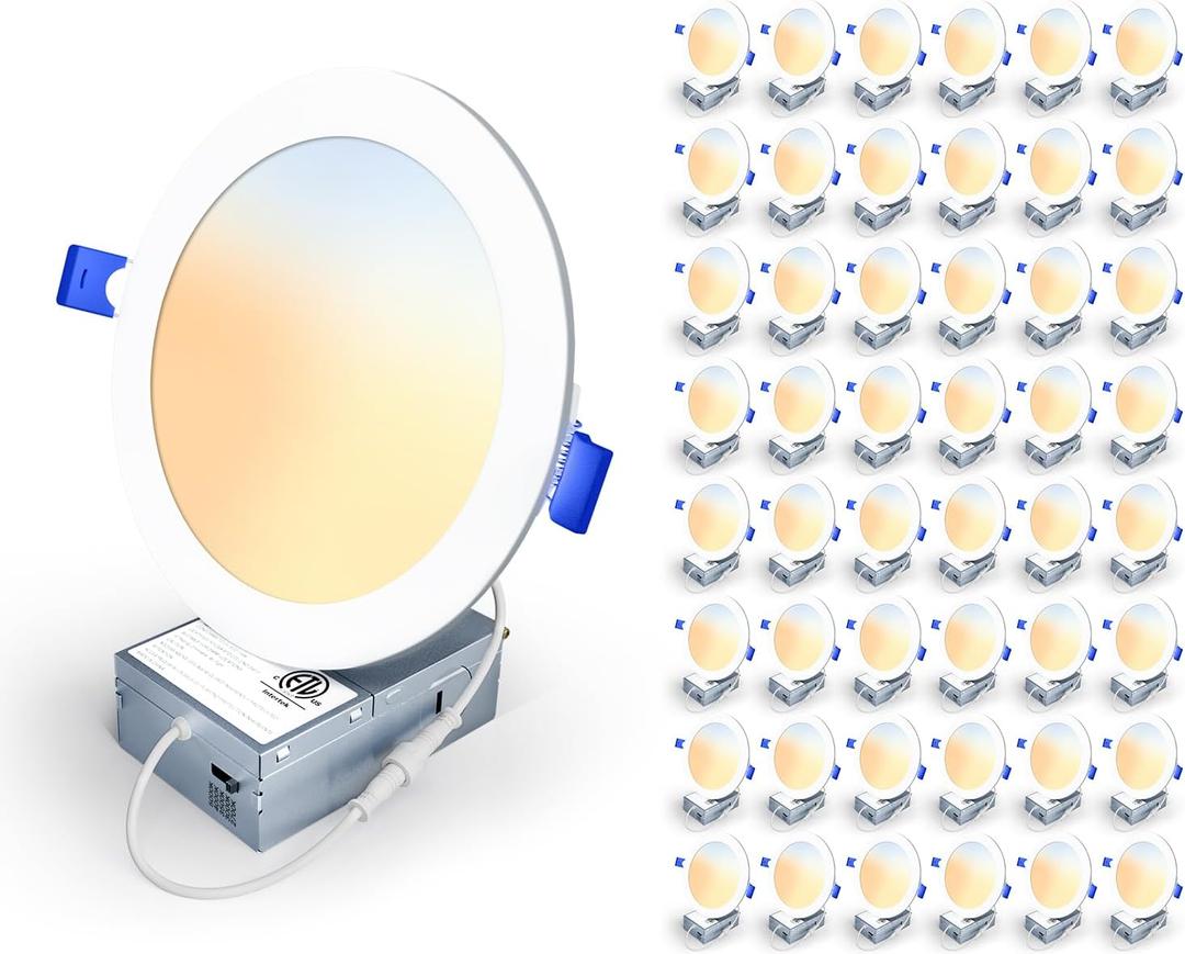 LED Recessed Light, 5CCT, White, 6 Inch, 48ack, 48 Pack