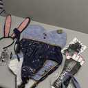 NSPSTT Blue Bunny Costume Bunny Suit Cosplay Woman Denim Suit, Size M