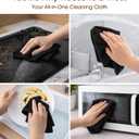 KitchLife Microfiber Cleaning Cloth Roll, 100 Pack - Tear-Away Microfiber Paper Towels, Lint-Free, Reusable, Washable for Kitchen, Car, Dishes, and Sensitive Surfaces (Black)