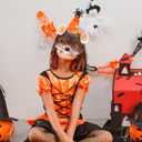 jojofuny Rat Mask: 3D Mouse Mask Half Face Animal Rat Costume for Halloween Carnival Masquerade Party Cosplay Props - Brown