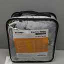 WOOMER Electric Heated Throw Blanket(50"x 60"), Soft Faux Fur Fast Heating Blanket with Multi-Color Option, 4 Heating Levels & 4H Auto Off, Machine Washable, Over-Heat Protection (Light Grey)