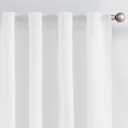 jinchan White Lined Linen Blend Curtain for Living Room 90 Inch Length 2 Panels Curtains for Sliding Glass Doors, 50 Inch Wide Farmhouse Drapes with Rod Pocket Back Tab(50W x 90L, White)