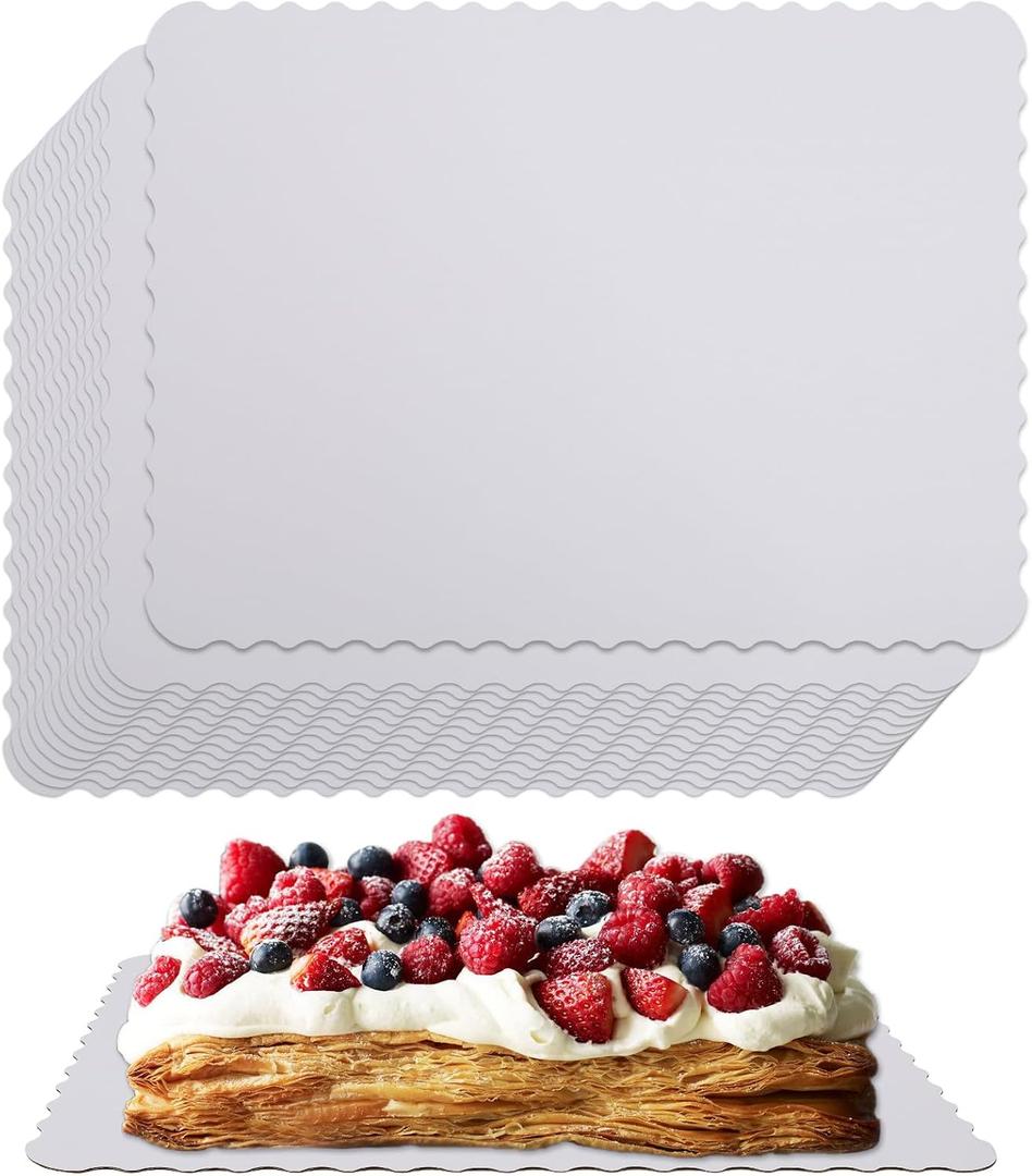 19 x 14 Inch White Greaseproof Rectangle Cake Boards 15 Pack