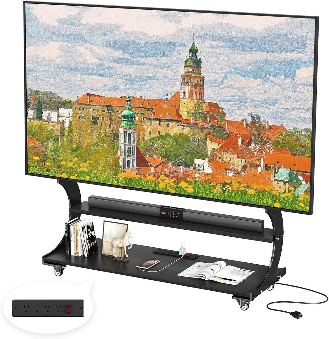 Rolling Easel TV Stand for 50-100 Inch TVs for Living Room, Office