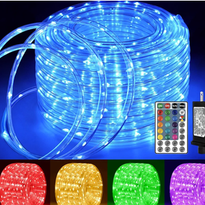 Rope Lights Outdoor Color Changing, 10 M 100 LED Waterproof Plug in Outdoor String Lights with Remote, 16 Colors Twinkle Christmas Lights for Outside Indoor Party Easter Holiday Decorations