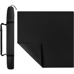 32.6"x32.6" Rubber Anti-Slip Playmat Mahjong Mat for Mahjong, Board Games, Dominoes, Tile Games Tabletop Cover Poker Mat Roll-up Game Mat with Carrying Bag(Black)