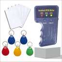 Handheld 125khz RFID Reader Writer,AWID and HID Copier with 5 T5577 Keyfobs & 5 White Cards