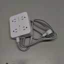 6Ft Surge Protector Power Strip with USB C, HANYCONY Extension Cord with 8 Outlets(2.2 IN) 4 USB Ports(2 USB C), Flat Plug, Wall Mount, 3 Side Outlet Extender for Home Dorm Room Essentials, ETL Listed (White)