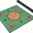 Mahjong Mat, Anti Slip and Noise Reduction Table Cover for Mahjong, Poker, Card, Board & Tile Games (Green, 31.5 inches)