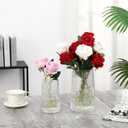 Ribbed Flower Vases Set of 2, Clear Vases for Flowers, Flower Vase for Bouquet, Modern Ribbed Glass Vase for Living Room, Bedroom, Dining Table, Office, Wedding, Centerpieces