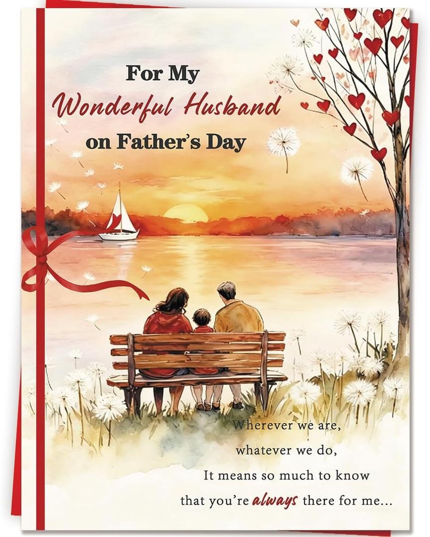 2 x Romantic Fathers Day Card Gifts for Husband, Father's Day Card Gifts from Wife, Funny Personalized Father's Day Decorations