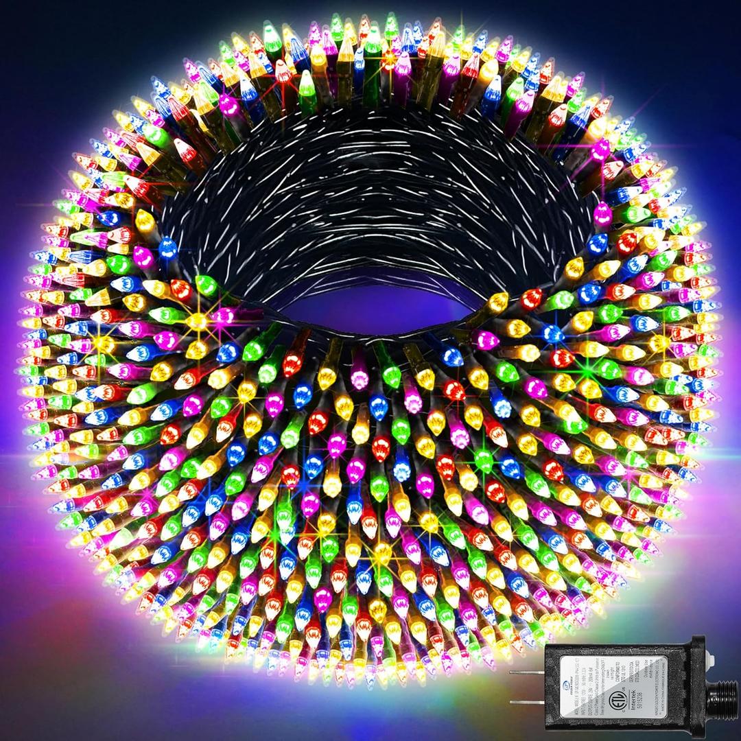 750 LED 240FT Christmas Lights Outdoor,12 Lighting Modes Christmas String Lights with Timer, Dimmable Multicolor LED StringLights Waterproof for Yard Tree Wedding Party Holiday Multicolor